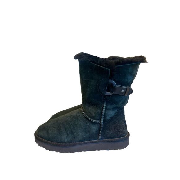 Ugg Nash Genuine Suede Pull On Round Toe Buckle Detail Winter Snow Boots Shoes 7 - Picture 1 of 8